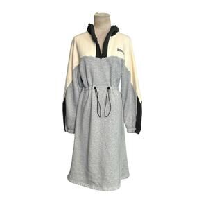 HDYS gray cream color block hoodie sweatshirt dress size small